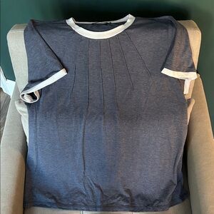 Elegant Navy and White Women's Tee